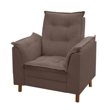 Imagem de Poltrona De Amamentação Manoella Luxo ISA ESTOFADOS Cor:Marrom, Marrom
