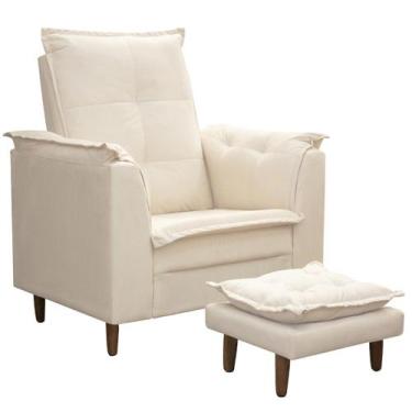 Imagem de Poltrona De Amamentação Com Puff Isabella ISA ESTOFADOS Cor:Cinza, Beg