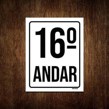 Imagem de Kit 5 Placas Sinalização Ambiente Identificação 16º Andar