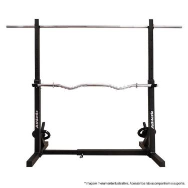Imagem de Suporte Cavalete Ajustável Athletic 120kg para Agachamento Supino SemiProfissional Casa Condomínio-Unissex
