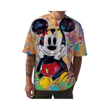 Imagem de Camiseta Com Estampa Do Mickey Mouse, Masculina, Feminina, Casual, De 