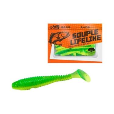 Imagem de Isca Artificial Macia Em Formato De Minhoca Com Anzol De Cabeça De Chu