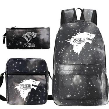Imagem de Conjunto de mochilas escolares Games Ofs Thrones, mochila de 3 peças p