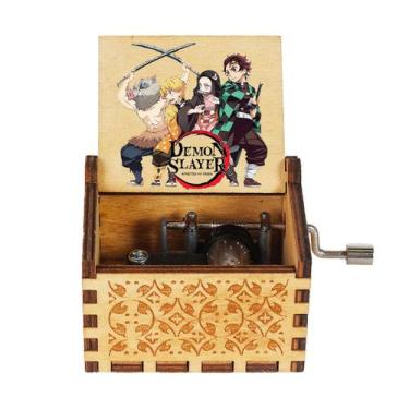 Imagem de Caixa de música Demons Slayers Kamados Tanjirous Wood 6,4 x 5,2 x 4,2 