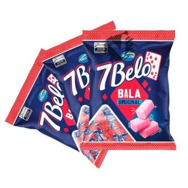 Imagem de Kit 3 Bala Mastigável Arcor 7 Belo Framboesa 500G