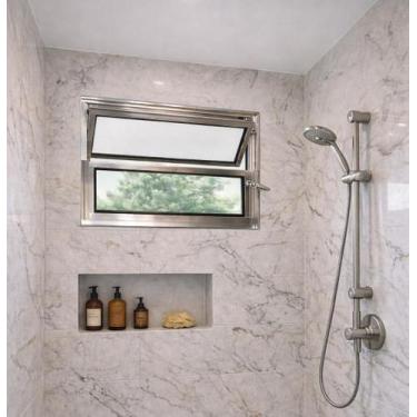 Imagem de Vitro Basculante de Alumínio Brilhante 40x40 Linha 25 - Brecorimo