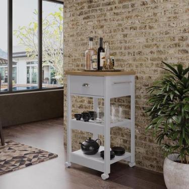 Imagem de Aparador Carrinho Chá 1 Gaveta - Ditália Móveis