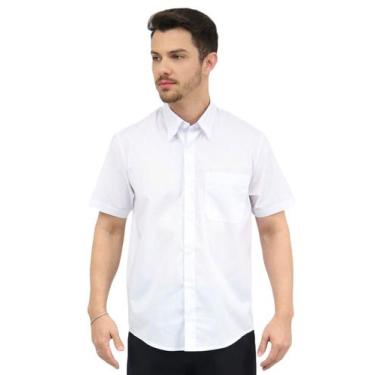 Imagem de Camisa Social Masculina Manga Curta - DEMORGAN, Branco, EGG