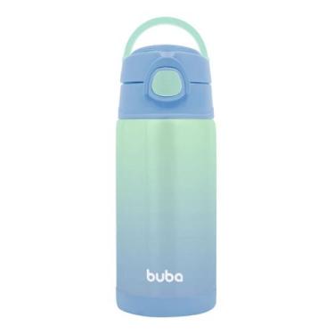Imagem de Copo Térmico 400ml Parede Dupla com Canudo Azul - Buba