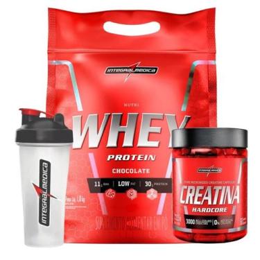 Imagem de Kit Nutri Whey 900g com Creatina 60 cápsulas e Coqueteleira 700ml Inte