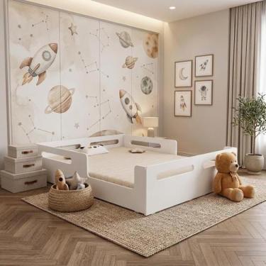 Imagem de Cama Montessoriana Casal Em Mdf Branco Para Quarto Infantil - Gmg Móve