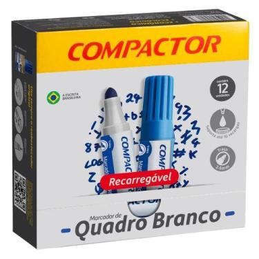 Imagem de Marcador Recarregável de Quadro Branco Cor Azul Compactor - Embalagem 