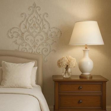 Imagem de Papel De Parede Vinilico Esplendor Offwhite Rolo 0,53x10m Vinil PVC - 