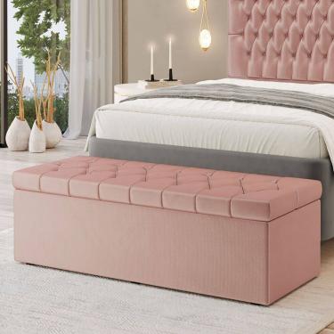 Imagem de Calçadeira Baú Sagitarius em Veludo para Cama Box Casal Queen 160cm