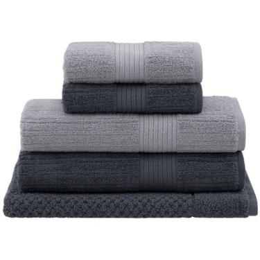 Imagem de Jogo toalha de banho gigante 5 peças fio penteado - buddemeyer, Cinza