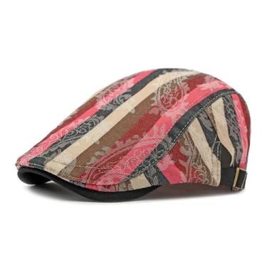 Imagem de Boina Algodão Imprimir Jornaleiro Bonés, Flat Peaked Cap, Chapéus de b