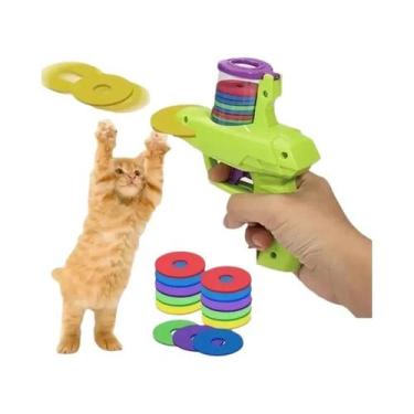 Imagem de Conjunto De Brinquedos Interativos Para Gatos E Cães Com Disco Voador 