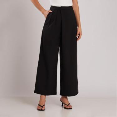 Imagem de Calça Crepe Cós Transpassado Preto Miss Joy 8476 Feminino Cor:PretoTam