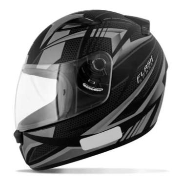 Imagem de Capacete Ebf New Spark Flash Fosco Preto e Prata-Masculino
