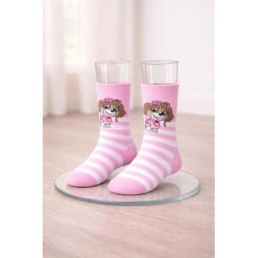 Imagem de Par De Meia Infantil Patrulha Canina Skye Estampada Divertid - GAC VAR