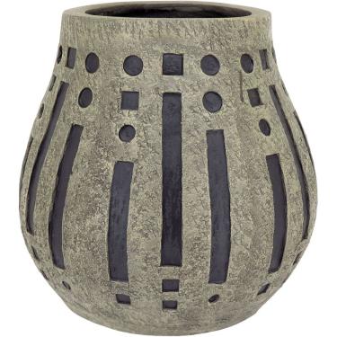 Imagem de VASO DECORATIVO ENFEITE PLANTA RESINA 34x30x30cm CINZA