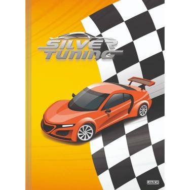 Imagem de Caderno Brochura Universitário Silver Tuning Carros Capa Dura com Folhas Pautadas Forma...