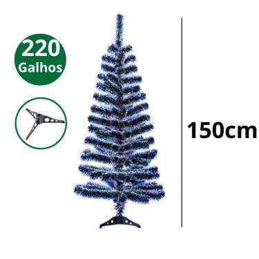 Imagem de Árvore de Natal Nevada 150cm com Galhos Maleáveis Desmontável Branco OEM