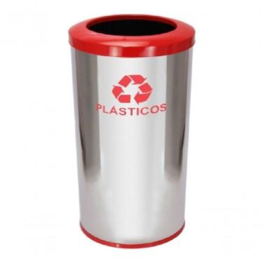 Imagem de Lixeira Higipack 30L Aço Inox com Aro Pintado para Ambiente Interno Resistente Inox
