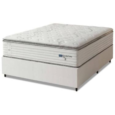 Imagem de Cama Box Casal Colchão Molas Guarda Costas Max Com Pillow Probel 138x188x78cm Branco /...