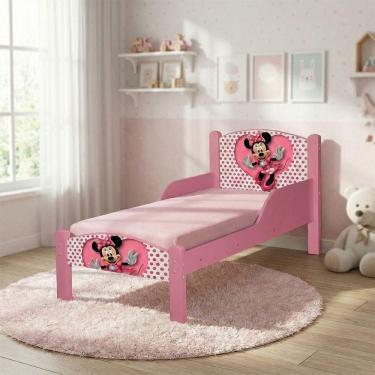 Imagem de Mini Cama Para Criança Com Estrutura Resistente E Design Infantil - Minnie Rosa