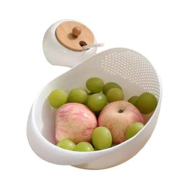 Imagem de Cesto Escorredor De Silicone Com Alça Para Lavar Arroz E Frutas, Organ