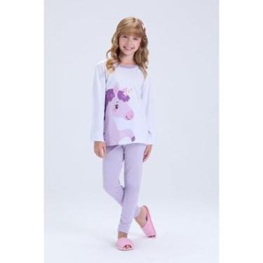 Imagem de Pijama Infantil Feminino Inverno Unicórnio Brilha no Escuro-Feminino