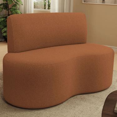 Imagem de Sofá 2 Lugares Orgânico Para Sala de Estar Living Larissa L02 Bouclê Terracota - Lyam D...