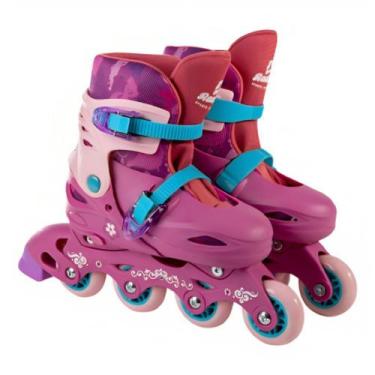 Imagem de Patins 4 Rodas Rosa In line Ajustáveis 30 Ao 33 PS01R Fênix - Fenix Br