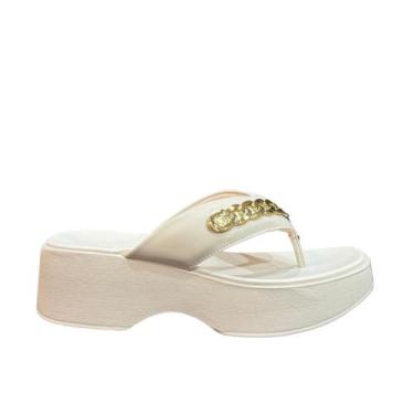 Imagem de Tamanco Plataforma Moleca 5503.117 Feminino Dedo Branco Off, Branco of