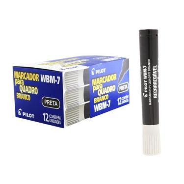 Imagem de Pincel Marcador Quadro Branco Preto Recarregável Pilot 12 Und