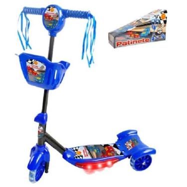Imagem de Patinete corrida divertida com 3 rodas e cestinha som e luz - DM BRASI