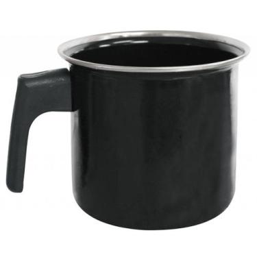 Imagem de Caneca Esmaltada C/Borda Inox- 12cm - 1,25L - Esmaltado Sensação, Pret