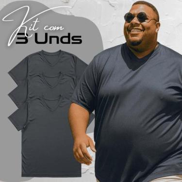 Imagem de Kit 3 Camisetas Esportivas Masculinas Dry Fit Gola V Academia Esportes