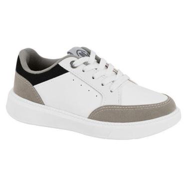 Imagem de Sapatênis Molekinho 2861117 Infantil Masculino, Branco cinza, 31