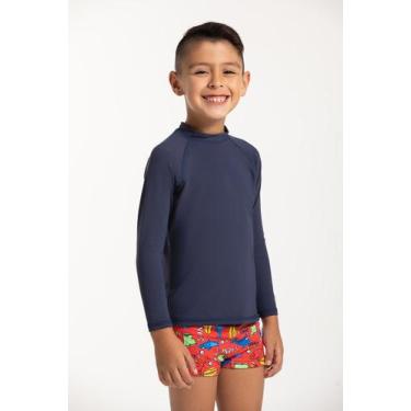 Imagem de Kit Camiseta de Proteção Solar e Sunga Tubarões Vermelhos - Cor De Cac