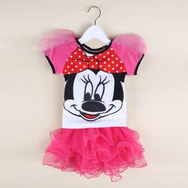 Imagem de Conjunto Infantil Fantasia Minnie Rosa Saia De Tule  - Só Princesas, 4