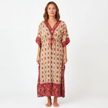 Imagem de Vestido Indiano Kaftan Estampa - Loja da Índia