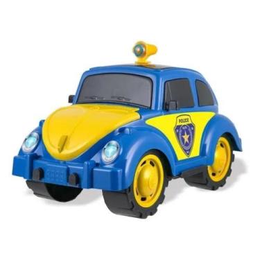 Imagem de Kendy Carrinho Fuca Police Fusca Policia Brinquedo Capô Frente Traseir