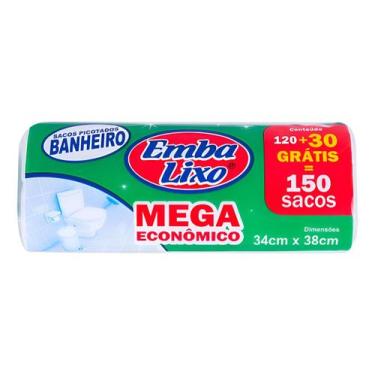 Imagem de Saco De Lixo Para Banheiro Mega Econômico Embalixo Com 120+30  Kit 2un