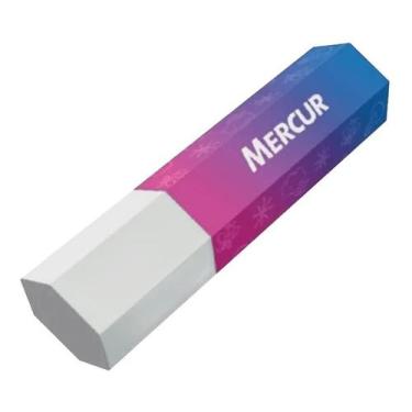 Imagem de Kit c/ 6 Borracha Tr Hexagonal Branca C/capa Protetora - MERCUR