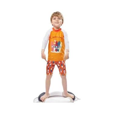 Imagem de Maiô Infantil Com Estampa De Tubarão, Roupa De Banho De 2 Peças Para M