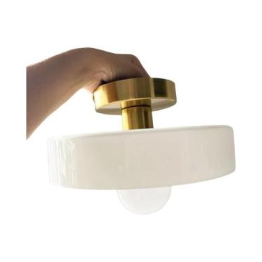 Imagem de Luminária De Teto Vintage Nórdica De Vidro 25cm, Luminária De Parede P