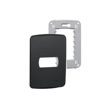 Imagem de Placa Espelho 4x2 1 Mód. Grafite Miluz S3B77111 Com Suporte - Schneide