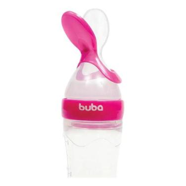 Imagem de Colher Dosadora Leite E Papinha Mamadeira Silicone Rosa Buba - Congrat